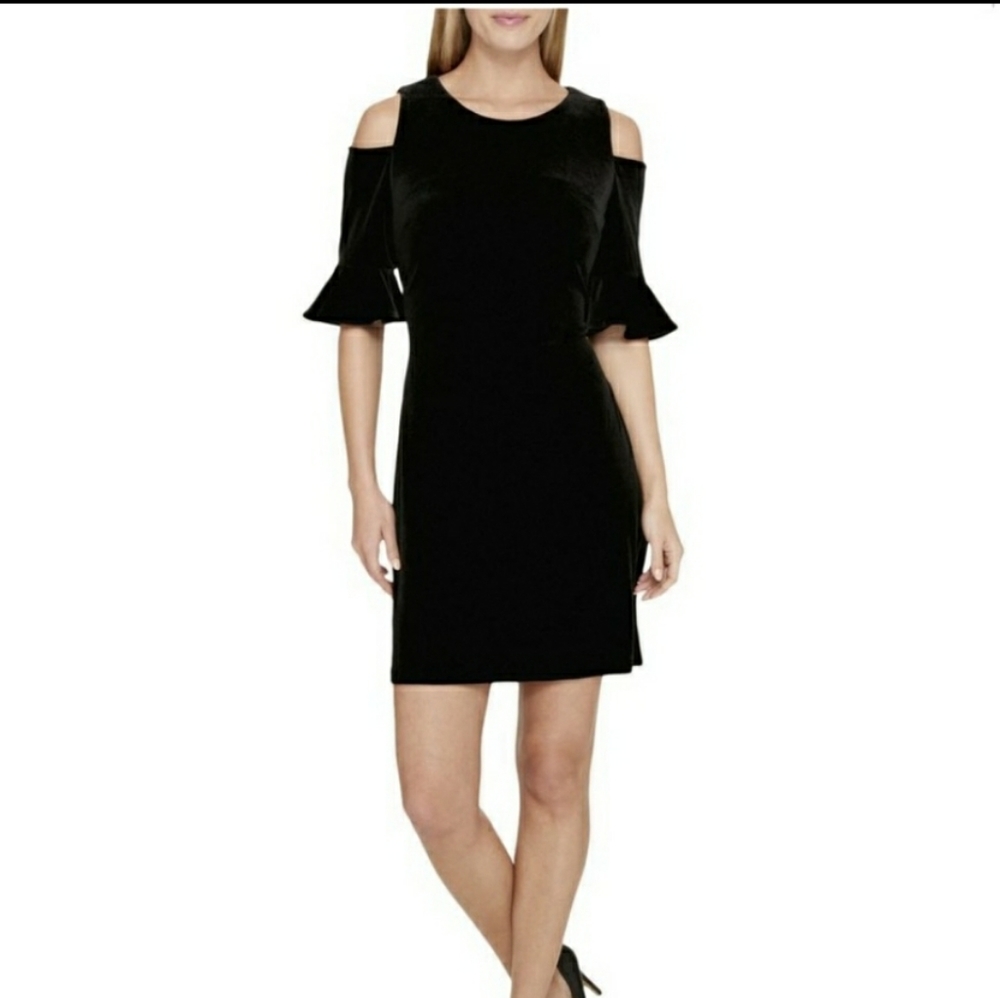 Tommy Hilfiger black velvet dress si…